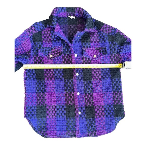 La Miele Multi-Purple Plaid Shacket - Size L - Picture 10 of 15